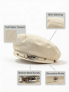 Casquette pour <span class=keywords><strong>femme</strong></span> en coton à boucle, style marin, gavroche, boulanger, avec visière, pour le quotidien, les activités de plein air et les voyages - Product Image 2