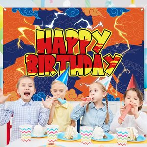 Anime Yellow DRAG0N <span class=keywords><strong>BAII</strong></span> Toile de fond pour fête d'anniversaire 5x3ft Photography Party Banner Baby Shower Boy Girl Birthday Party Home Decor - Product Image 4