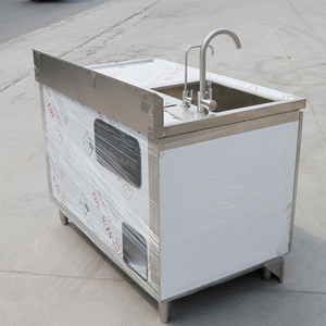 Comptoir de bar à eau en acier inoxydable 304 brossé mat sur mesure, pas cher, avec pieds réglables en hauteur, pour <span class=keywords><strong>cuisine</strong></span> commerciale - Product Image 6