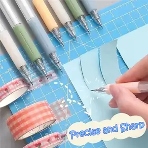 Cartone animato modello studente multiuso penna, mestiere taglio carta taglierina strumento creativo retrattile