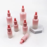 Flacon compte-gouttes en verre rose dégradé 30ml 50ml 100ml, vide, pour sérum cosmétique, huile essentielle, rechargeable, pour liquides de soin de la peau