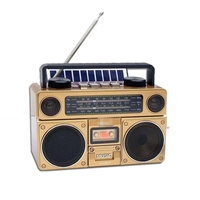 Boombox solaire d'usine avec lecteur de cassettes, radio multibandes et connexion sans fil, appareil audio portable en plastique