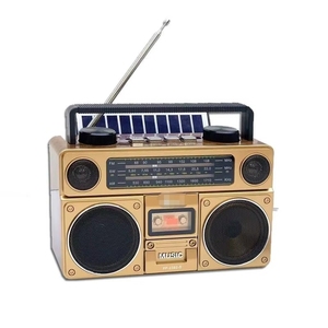 Boombox solaire d'usine avec lecteur de cassettes, radio multibandes et connexion sans fil, appareil audio portable en plastique - Product Image 6