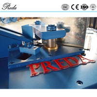 Machine pneumatique de fabrication de coins fixe pour conduits de ventilation automatiques de marque PREDA, épaisseur de tôle 0,5-1,2 mm, 1500x800x1050 mm