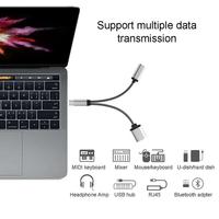 Divisor USB Tipo-C 2 en 1, Cable Mini de Carga Rápida de 60W 5A para Laptop e Impresora