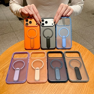 Magnetic Ring Holder Matte 360 Full Wrap Protection Mobile Phone <b>Cases</b> For iPhone 17 Pro Max Anti-Shock <b>Wireless</b> <b>Charging</b> - Product Image 3