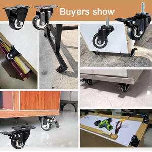 1 Zoll 1,5 Zoll 2 Zoll 2,5 Zoll leichte, kleine, starre, drehbare Rollstuhlrollen aus schwarzem PVC/Polyurethan - Product Image 3