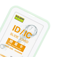 Porte-badge d'identification coulissant Badge d'identification en plastique lourd avec fenêtres transparentes Porte-carte à clé verticale Pochette de protection pour l'école de bureau