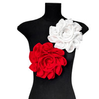 Vente chaude nouveau Design Style coréen 3D coloré fleur patchs ruban mariage bricolage Corsage Rose fleur Appliques