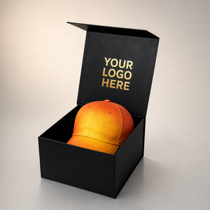 Boîte à casquette et boîte à chapeau de luxe faite à la main, en carton rigide magnétique, avec logo imprimé personnalisé, finition mate, en forme de livre, pour casquette de baseball - Product Image 1