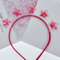 Bandeau à nœud en paillettes transparentes étoilées, bandeau à paillettes mignon pour enfants, accessoires pour cheveux d'enfants