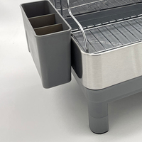 Séchoir à vaisselle de cuisine en acier inoxydable chromé deux couches double égouttoir à vaisselle évier support de cuisine