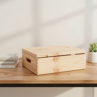 Boîte en bois de pin rectangulaire non finie, naturelle, pour bricolage, boîtes de rangement avec couvercle à charnières pour la décoration de la maison, de l'art et des cadeaux