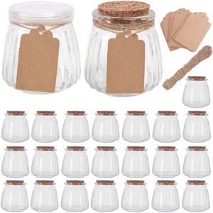 Wholesale 100ml 150ml 200ml 3oz 5oz 6oz Round Empty Storage Container Milk Pudding Bottle Glass Yogurt Jars With Plastic Lid