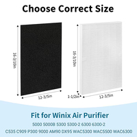 Un ensemble 115115 purificateur d'air filtre Hepa compatible avec Winix Plasma Wave 1 écran + 1 coton