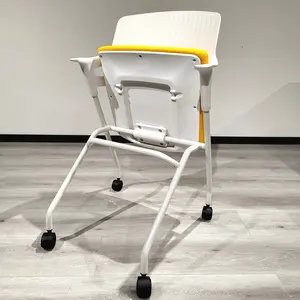 Silla giratoria apilable para oficina, silla con ruedas para reuniones, entrenamiento de personal, venta al por mayor