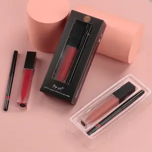 Wholesale Custom Lip Liner Gloss Tubes Logo Kit Box Set Liquid Lipgloss With Lip Liner Private Label