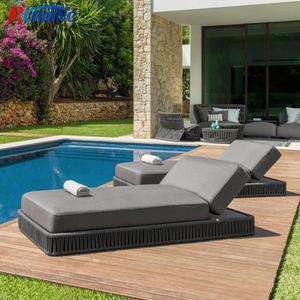 Chaise longue <span class=keywords><strong>tressée</strong></span> en oléfine moderne pour l'extérieur Coussin résistant à l'eau pour piscine d'hôtel, de cour et de patio-Résistant aux UV - Product Image 5