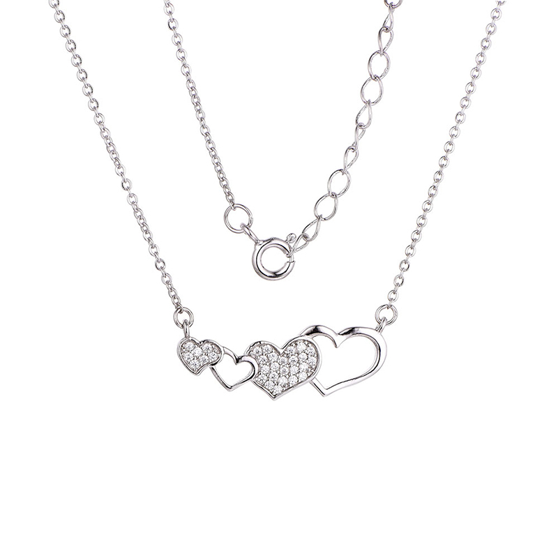 Infinite U, collana da donna regolabile con ciondolo a forma di stella e luna crescente in argento Sterling 925 e zirconia cubica, oro rosa, Zirconia cubica, Zirconia cubica