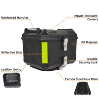 Nouvelle boîte à bagages arrière en PP pour moto avec bande réfléchissante, accessoires pour moto, fabrication en usine