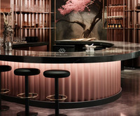 Comptoir de bar de discothèque tout-en-un, noir, en marbre, moderne et élégant, pour bar à vin commercial