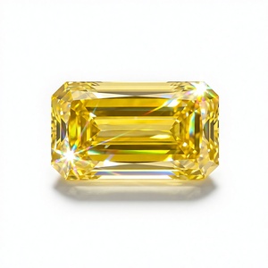 Diamants synthétiques de laboratoire RCK Global, jaune canari, taille baguette, clarté VVS-SI, CVD, pierres lâches 0,05-0,20 ct, sertissage en canal - Product Image 1
