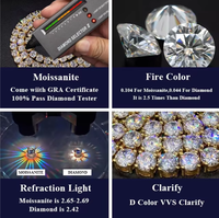 Livraison Rapide Miami Bracelet Maille Cubaine 6mm Moissanite Diamant VVS GRA Iced Out Hip Hop Argent 925 Bijoux Hip Hop Homme