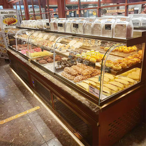 Customized Luxury Bread Cake Display <b>Racks</b> With LED Lighting Wood Tiered Shelves Freestanding Indoor Use Varnish Finish - Product Image 4