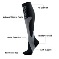 Meilleures chaussettes de compression de soutien pour hommes 15-20 MmHg Circulation Technics tricotés pour la course à pied Cyclisme Randonnée Voyage Bas d'allaitement