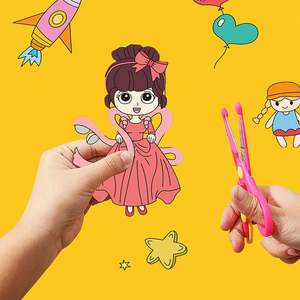 幼儿男孩女孩涂鸦卷轴木制塑料DIY绘画粘性着色纸绘画卷教育玩具 - Product Image 6