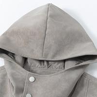 Blouson Bomber Léger à Capuche et Fermeture Éclair Oblique pour Homme – Style Décontracté Noir Ample Type Veste de Baseball Universitaire Streetwear