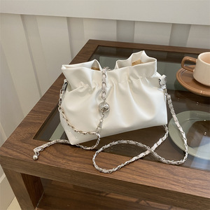 Fashion New Designer High Quality PU Leather Chain Shoulder Messenger Bag Drawstring Luxury Women Handbag OEM ODM - Product Image 2