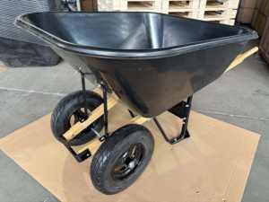 <span class=keywords><strong>Brouette</strong></span> robuste 180L avec bac en plastique, poignée en <span class=keywords><strong>bois</strong></span>, capacité de charge 250kg, <span class=keywords><strong>roues</strong></span> pneumatiques doubles <span class=keywords><strong>pour</strong></span> usage industriel - Product Image 2