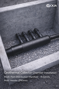 ระบบจ่ายความร้อนใต้ดิน PE100 HDPE สำหรับปั๊มความร้อนจากแหล่งกำเนิดความร้อนใต้ดิน (<span class=keywords><strong>GSHP</strong></span>) ช่องจ่ายขนาด 432 มม. หัวต่อขนาด 90 มม. - Product Image 5