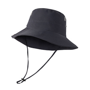 Unisex Canvas Bucket Hat Black Dark Gray Navy Blue Khaki Breathable Sun Protection Summer Fishing Outdoor Hat - Product Image 3