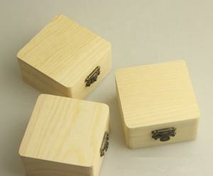 Petite boîte de rangement en bois de pin inachevé Coin rond Boîte à bijoux en bois - Product Image 3