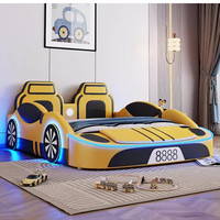 Gepolstertes Luxuriöses Weißes Kunststoffrahmen PU-Leder Kinderbett Modernes Schlafzimmermöbel Sicherheitsbettset