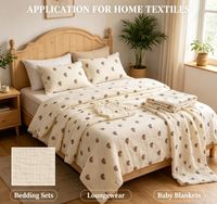 Tissu Crêpe Pastoral Double Gaze 100% Coton Standard Tissé 40S/40S 108*84 120GSM Double Couche