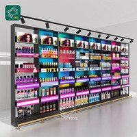 Étagères d'extension pour présentoirs de produits de beauté, design de magasin de perruques, vitrine de présentation de cheveux, présentoir de perruques rose