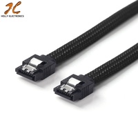 SATA 3,0 III 7pin Data 6 Gb/s Cables 50CM Premium Sleeved Nylon Negro Azul Rojo SSD HDD Conector Accesorios TUV/RoHS Certificado