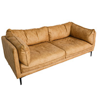 Ensemble de canapé sectionnel en cuir moderne personnalisé Design vieilli Remplissage de plumes anti-rayures pour hôtel salon nouveau tissu