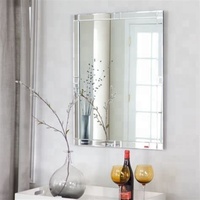 Miroir de salle de bain moderne sans cadre à bords biseautés, épaisseur 1-6 mm, décoration murale de chambre à coucher, variété de formes : ovale, arche, cercle, hexagone, plat