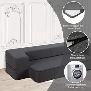 Moderno grigio scuro poltrona convertibile <span class=keywords><strong>materasso</strong></span> quadrato pieghevole <span class=keywords><strong>divano</strong></span> <span class=keywords><strong>letto</strong></span> Memory Foam Guest <span class=keywords><strong>divano</strong></span> funzione di sonno <span class=keywords><strong>per</strong></span> soggiorno - Product Image 4