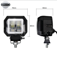 LKT Phare antibrouillard LED carré de haute qualité 3 pouces 20W à 2 lentilles pour moto, camion, VTT, UTV - 24V Garantie 1 an