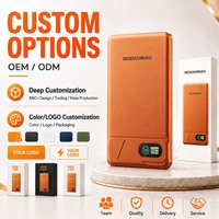 Power Bank Nirkabel Magnetik Portabel dari Aluminium Alloy 5000mAh 10000mAh Ultra Tipis PD20W Pengisian Cepat B2B dengan Stand Logo Kustom