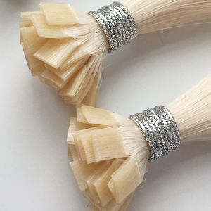 Prix de gros Haiyi <span class=keywords><strong>Cheveux</strong></span> humains vierges russes double trame à pointe plate, confortables, peu apparents et sans nœuds - Product Image 6