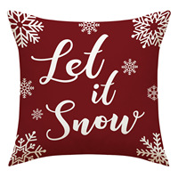 Vente en gros Housse de coussin de Noël en coton et lin imprimé Taie d'oreiller décorative