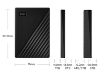 Disque SSD portable (PSSD) Elements SE, nouveau SSD avec coque en plastique WDBAYN0010BBK