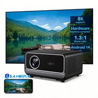 Proyector de Videojuegos para Smart TV con Android 14, Resolución Nativa 1080P, 1200 ANSI Lúmenes, Cine en Casa, Proyector de Películas Digital 8K con Wifi