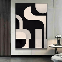 Carreaux personnalisés pour décoration intérieure Pizza Noir et Blanc Peintures abstraites Imprimés Art mural moderne Peintures sur toile